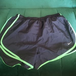 Nike Dri Fit Black and Green Running Shorts